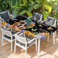 thumbnail image 2 of Spring Dog Table Cloths for 4 Foot Rectangle Tables, Black Watercolor Botanical Floral Sunflower Patio Waterproof Elastic Fitted Tablecloths, Washable Rectangular Table Cover for Camping, 2 of 8