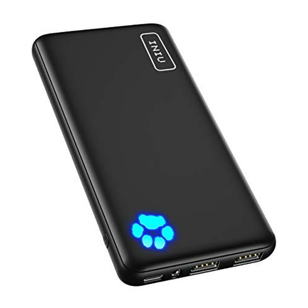 Iniu Portable Charger Usb C Slimmest Lightest Triple 3a High Speed 10000mah Power Bank Flashlight