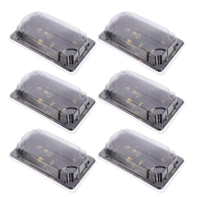 AMERTEER 50 Pcs Disposable Sushi Box Plastic Packing Box Portable Food Storage Box