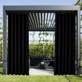thumbnail image 2 of TWOPAGES Outdoor 26 W X 84 L Inches Drape Waterproof Fade Resistant Curtain, 1 Panel, Black, 2 of 5