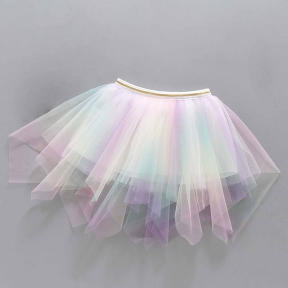 Spazoro Toddler Girls Tutu Dance Skirts, Gauze Leisure Gradient Color Princess Skirts for Child Girls Green Size 4-5 T
