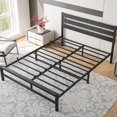 thumbnail image 6 of Queen Size Metal Bed With Black Wooden Headboard. Non-slip, Noiseless Installation. 9 Legs, 12 Steel Slats, 500 Lbs Capacity. Extra 10.6-inch Under Storage Space Frame And Setup. Legs & Slats For, 6 of 6