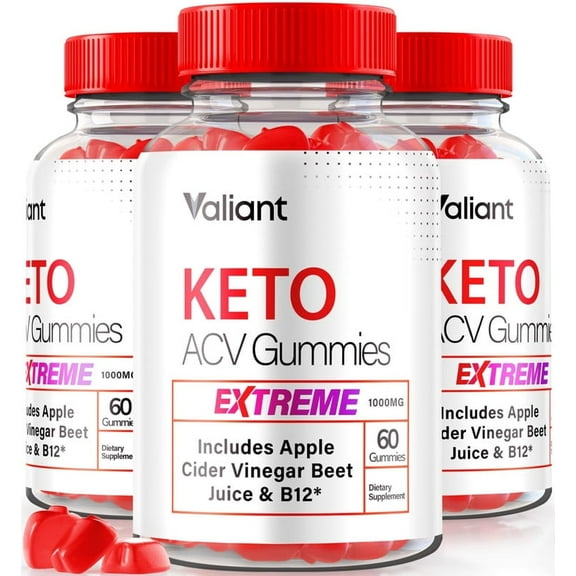 (3 Pack) Valiant Keto ACV Gummies Extreme - Premium Keto   ACV Supplement, Keto Gummies Plus Apple Cider Vinegar, All Natural 4000mg Gummy, Official ValiantExtreme Reviews (180 Gummies)