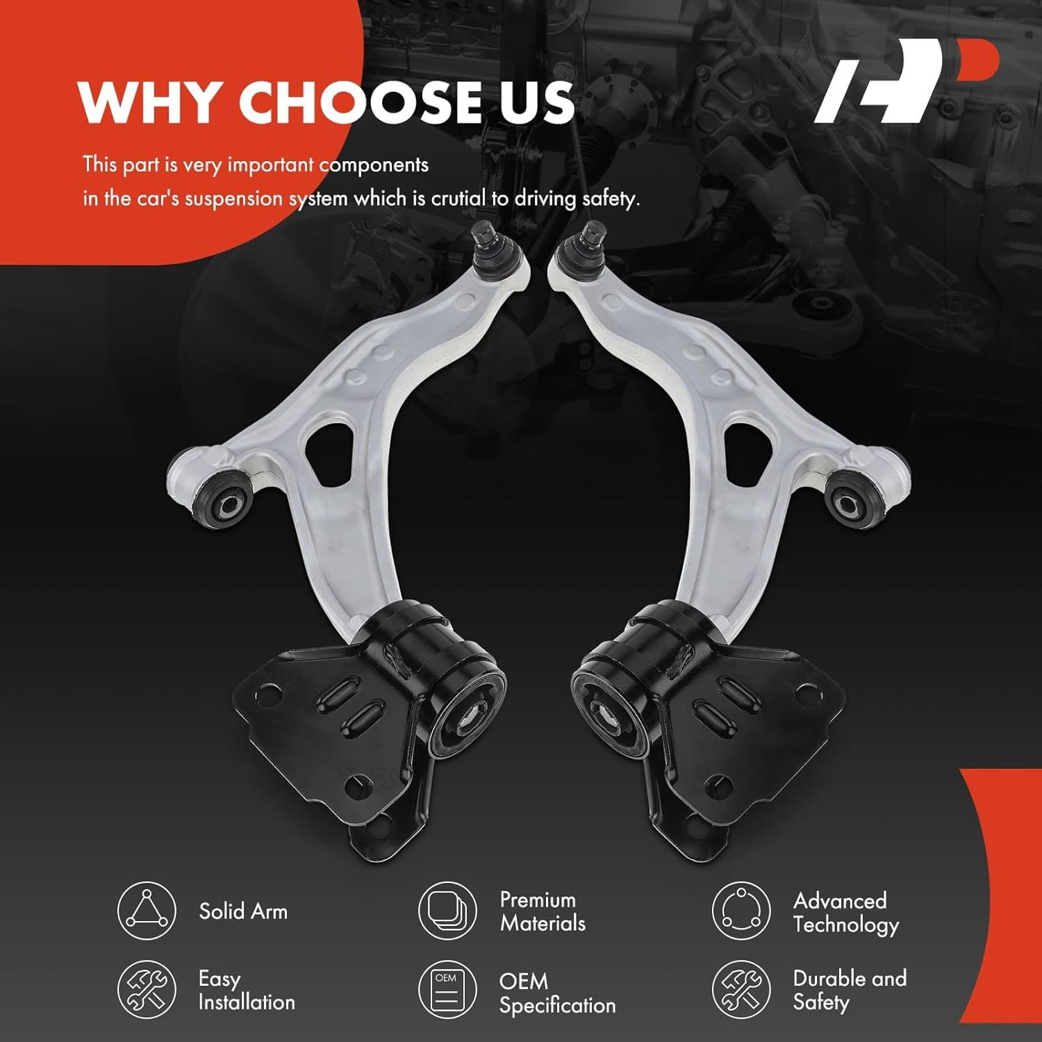 A-Premium 2Pcs Front Lower Control Arm and Ball Joint Assembly Compatible with Ford Focus 2012-2018 C-Max 2013-2018