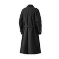 thumbnail image 4 of KKBOTIVE Men's Trench Coat Slim fit Double Breasted Belted Windbreaker Lapel Long Jacket Casual Windproof Overcoat Black Size: XXL, 4 of 4
