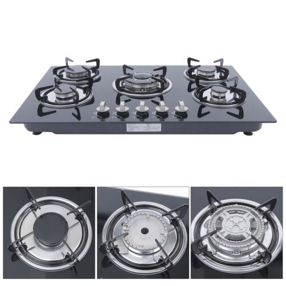 5 Burner Built-In Stove Top Gas Cooktop LPG/NG Gas Cooking Easy to Clean
