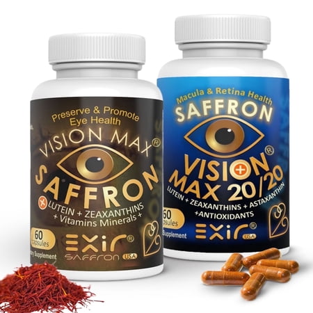 Vision Max + Vision Max 20/20 Combo Pack – Advanced Eye Health Supplement Combo with Lutein & Zeaxanthin – Support Vision Clarity, Blue Light Protection & Macular Health, 2 Bottles (120 Capsules)