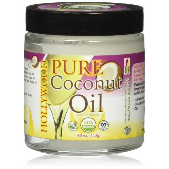 Hollywood Beauty 4 fl. oz. Organic Coconut Oil, for All Hair Types