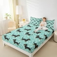 thumbnail image 4 of Manfei Kawaii Dachshund Kids Twin Sheet Sets, Cute Cartoon Dog Twin Fitted Sheet, Animal Lover Flat Sheet, Super Cozy Room Decor, 3-Piece, 4 of 7