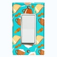 thumbnail image 1 of Metal Light Switch Plate Cover Latte Coffee Beans Teal COF011, 1 of 13