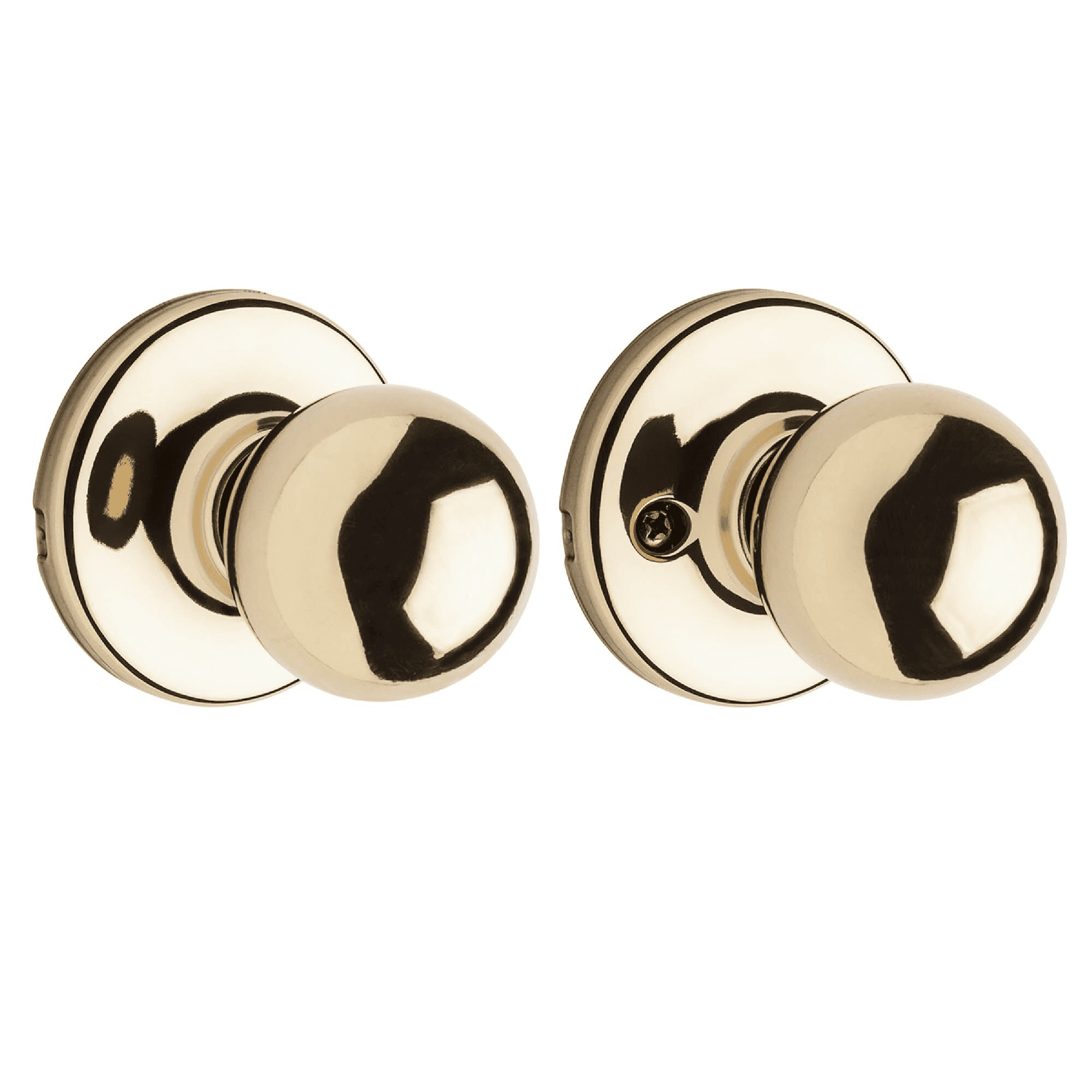 Kwikset Polo Hall/Closet Knob in Polished Brass