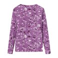 thumbnail image 4 of HKEJIAOI T-Shirts à Manches Longues en Polyester pour Femmes Imprimé Graphique Col Rond Blouses Habillées Décontractées Manches Longues, 4 of 5