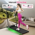 thumbnail image 6 of AKLUER 2.5HP Brushless Motor Treadmill, with 6% Manual Incline 2 in 1 Walking Pad, Romote Control, Phone Holder, 0.6-4 MPH Speed Range, Portable Running Walking Machine, 6 of 7