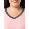 thumbnail image 5 of Fruit of the Loom Women's Soft & Breathable V-Neck Short Sleeve Top & Pajama Pant Set, Sizes S-4X, 5 of 10