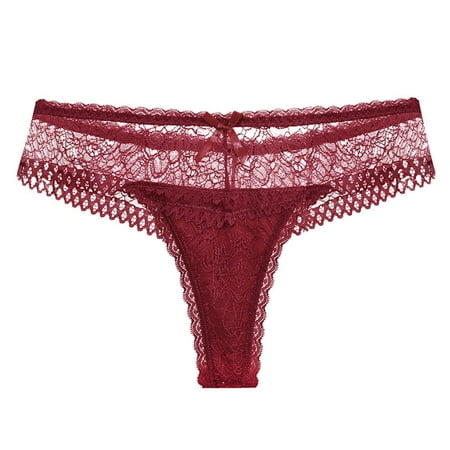 

WZHKSN Female Lace Panty Khaki Transparent Briefs 1-Pack
