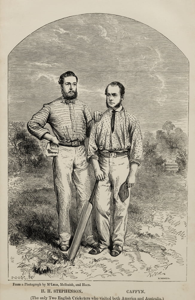 Stephenson And Caffyn HH Stephenson 1833-1896 William Caffyn 1828-1919 English Cricketers The Only Two English Cricketers Who Visited Both America And Australia Print From A Photograph By Mclean Melhu