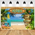 thumbnail image 3 of Hawaiian Tribal Photography Background Summer Beach Totem Seaside Flamingo Bonfire Birthday Wedding Party Decor Backdrop Banner, 3 of 10