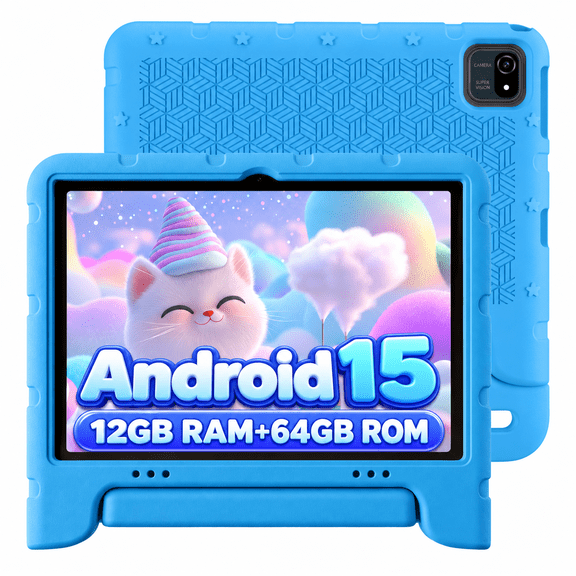 NextCheer Kids Tablet 10 Inch, 1280x800 IPS, Parental Controls, Kid-Proof Case, 64GB, Android, Dual WiFi, Blue