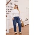 thumbnail image 6 of NAYTOAO Plus Size Women's High‑Waist Tapered Jeans, Stretchy Soft Denim Casual Ankle Pants for Work Daily Weekend, 6 of 7