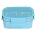 thumbnail image 1 of Qukaim Boîte à bento électrique double couche en acier inoxydable 304 avec compartiment pour bureau, école, voyage, bleu, 1 of 14