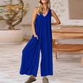 thumbnail image 2 of Ltctricy Womens Sleeveless Overalls Casual Loose Wide Leg Flowy Jumpsuits Lounge Lightweight Rompers with Pockets, 2 of 6