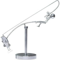 Kinetic Fishing Sculpture - Balance Art for Your Space, Balance Art Sculpture, Fisherman Home Decoration