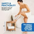 thumbnail image 6 of EcoDecors SnazzyCorner Teak Corner Shower Bench with Shelf, EarthyTeak, 6 of 10