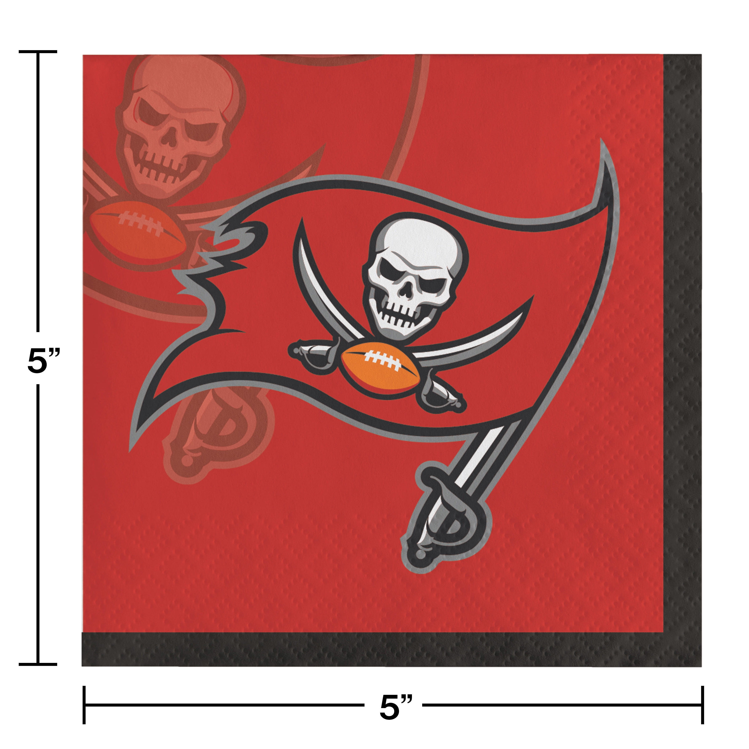 Tampa Bay Buccaneers Paper Beverage Napkins 48 Count for 24 Guests