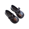 thumbnail image 1 of Woobling Kids Mary Jane Flat Flats Low Top Dress Shoes Casual Leather Shoe Party Cute Round Toe Loafers Brown 12C, 1 of 8