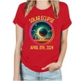 thumbnail image 2 of JURANMO Womens 2024 Total Solar Eclipse Souvenir T Shirt Novelty Graphic Tee Short Sleeve Crewneck Tops Lightning Deals Today Red XXXL, 2 of 5