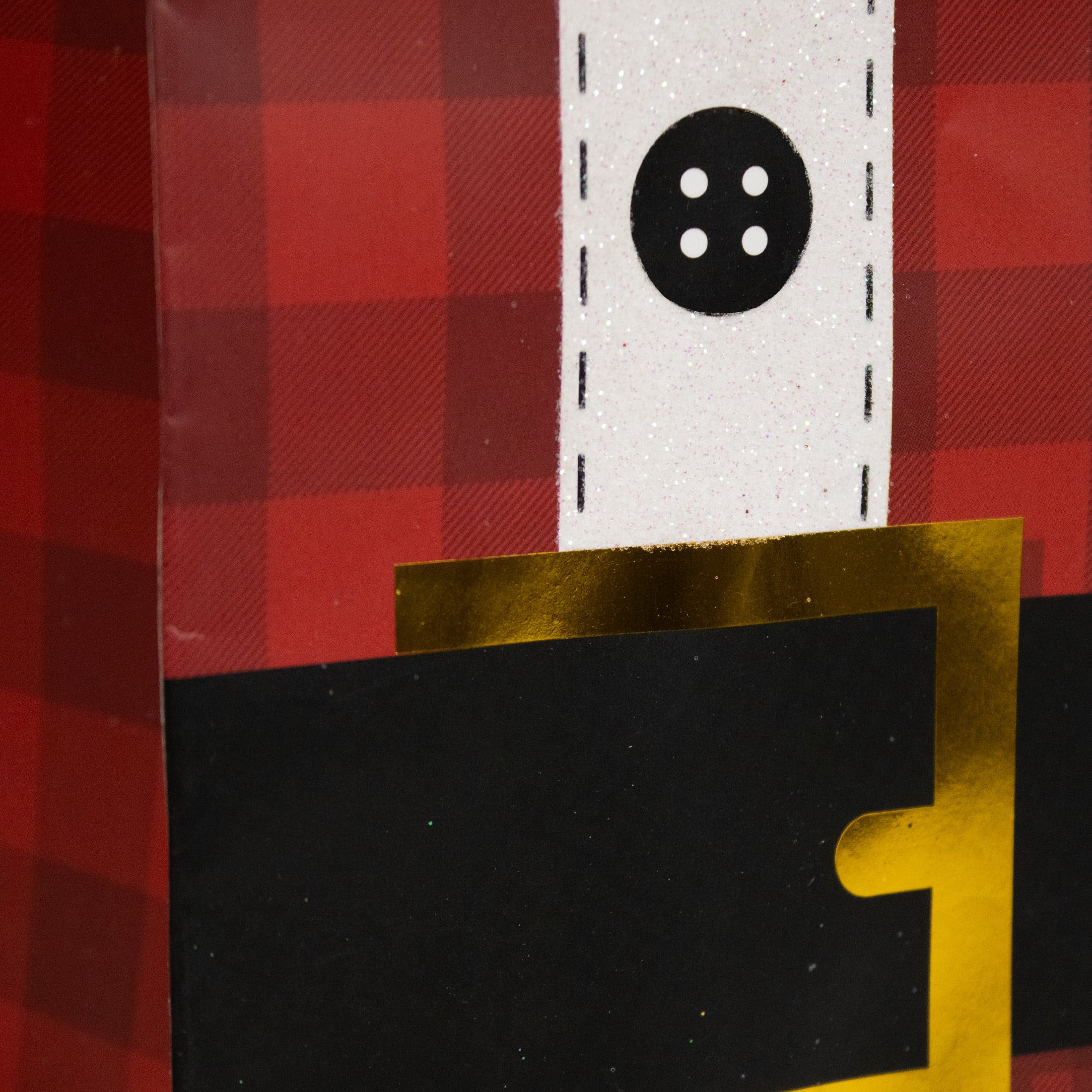 Holiday Time Red Santa Belt Small Wine Christmas Paper Gift Bag