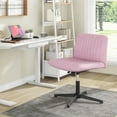 thumbnail image 4 of Costway Criss Cross Legged Office Chair Ergonomic Mid Back Computer Desk Chair Pink, 4 of 10