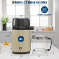 thumbnail image 3 of 4L Stainless Steel Countertop Water Distiller Machine Glass Container Home Water Purifier 0.25 Gal/Hour Distilled Water Maker Golden, 3 of 7