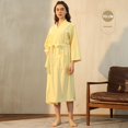 thumbnail image 4 of Ihph7 Waffle Robe Plus Size Robe Long Robes for Women Womens Robes Lightweight Towel Robe Hotel Robe Long Sleeve Robes for Women Quick Dry Robe Yellow M, 4 of 9