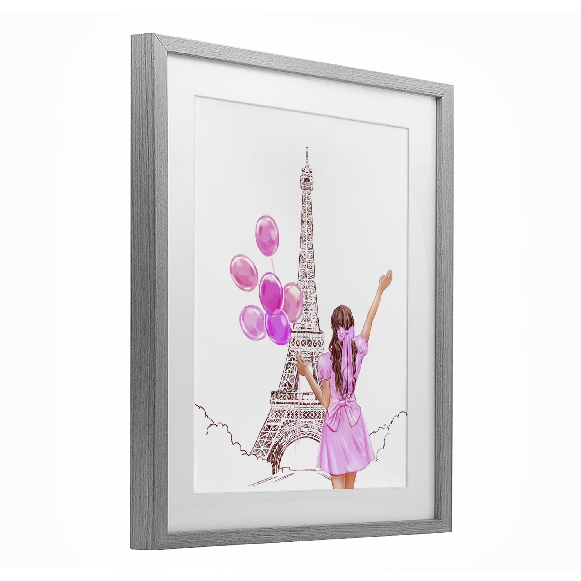 Stupell Industries Chic Paris Celebration Gray Framed Print Under Glass, design by Ziwei Li
