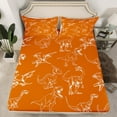 thumbnail image 2 of jejeloiu Cartoon Dinosaur Full Size Sheets,Ancient Animal Bed Sheets,Orange White Sheet Sets For Boys Kids,Super Cozy Room Decor,4 Pieces, 2 of 7