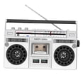 thumbnail image 2 of Reproductor de casetes,Grabadora de cinta con reproductor de casete estéreo portátil,Grabadora de radio estéreo Bt con altavoz incorporado,Walkman Reproductor de cintas de casete Plata, 2 of 9
