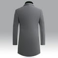 thumbnail image 2 of SWSMCLT Men's Slim Fit Pea Coat Thick Overcoats Warm Outerwear Casual Business Dress Coat Trench Coats Single Breasted Grey X-Small, 2 of 2