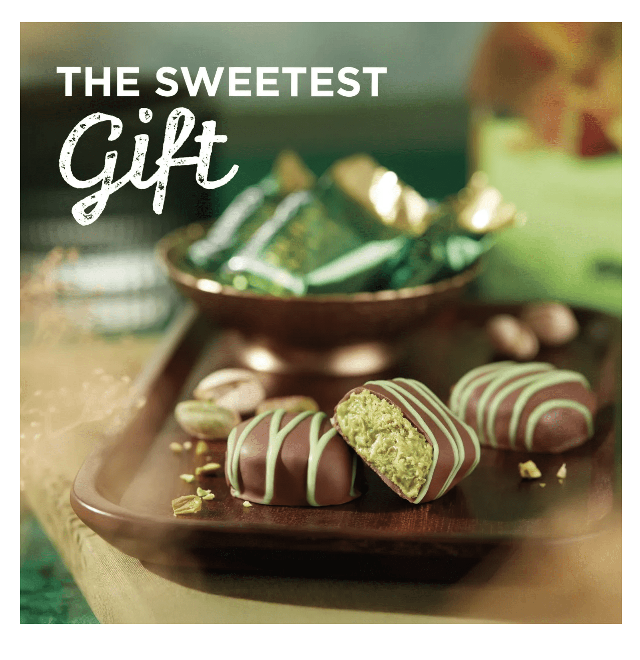Dubai Style Chocolate Heart Gift Box, Milk Chocolate with Pistachio Butter & Kataifi, 8 Pieces