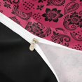 thumbnail image 4 of jejeloiu Vivid Paisley Duvet Cover Queen For Men Women,Floral Print Queen Bedding,Magenta Black,Black Reversible,3 Pieces,1 Duvet Cover and 2 Pillowcases, 4 of 6