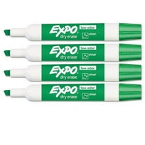 EXPO Low Odor Dry Erase Marker, Chisel Tip, Green, 4 Markers Per Order (80004)