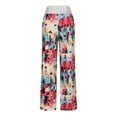 thumbnail image 5 of Dihao Pants for Women Women's Comfy Pajama Pants Casual Floral Print Drawstring Palazzo Lounge Wide Leg Pants Fashion Stretch Pj Bottoms Pant, 5 of 6