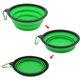thumbnail image 1 of Un comedero portátil de silicona para mascotas (verde, de aproximadamente 13 * 13 * 5,2 cm), comedero plegable de viaje para perros y gatos, fabricado en silicona., 1 of 3
