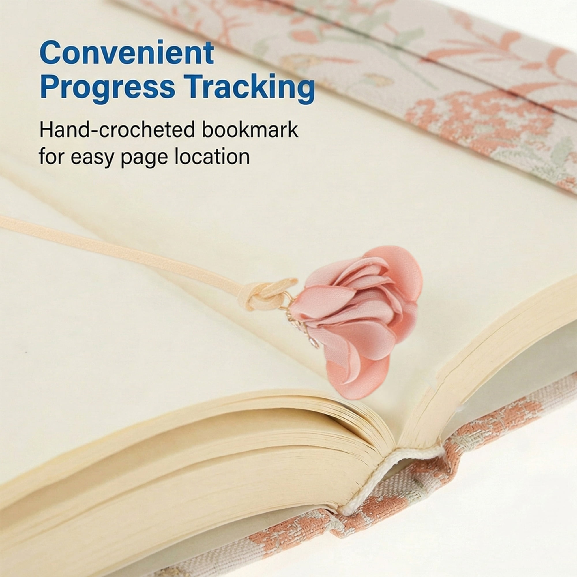 Unique Bargains Adjustable Fabric Book Cover for A5 Size Dandelion Pink