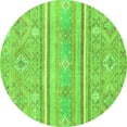 thumbnail image 1 of Ahgly Company Machine Washable Indoor Round Abstract Green Modern Area Rugs, 3' Round, 1 of 4