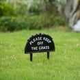 thumbnail image 3 of Decorative Please Keep Off The Grass Post, Outdoor Warning Ground Cast Iron Stake, Black, 3 of 7