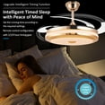 thumbnail image 6 of Jacgood 42-inch Retractable Blade Ceiling Fan with Dimmable 3-Color LED Light, 6-Speed Quiet Reversible DC Motor, Fandelier for Bedroom Living Room Kitchen, Gold, 6 of 6