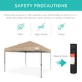 thumbnail image 6 of Best Choice Products 10x10ft Easy Setup Pop Up Canopy w/ 1-Button Setup, Wheeled Case, 4 Weight Bags - Tan, 6 of 10