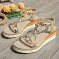 thumbnail image 6 of Mostsola Bohemian Sandals for Women 2025 Open Toe Braided Espadrilles Slingback Wedge Sandals, 6 of 9