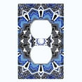 thumbnail image 2 of Metal Light Switch Plate Cover Mandala Blue White Flower Tile Pattern MDL056, 2 of 13